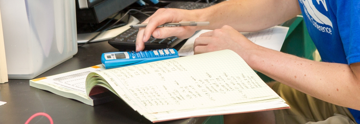 Image of student using calculator